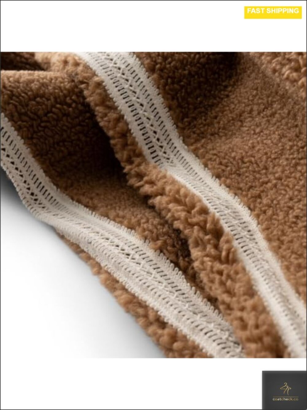 Plush Fleece Crochet Full Zip Jacket with Zipper Pockets - Picture 4 of 4